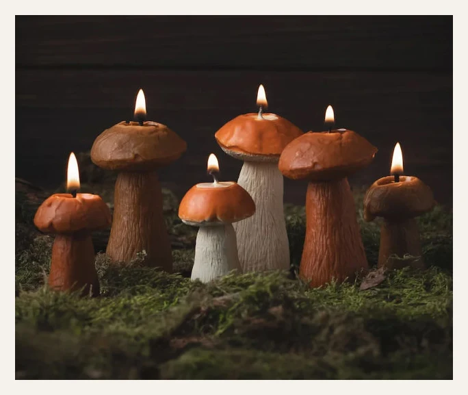 100% Beeswax Mushroom Candles